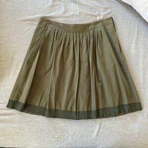 Olive green Banana Republic pleated skirt